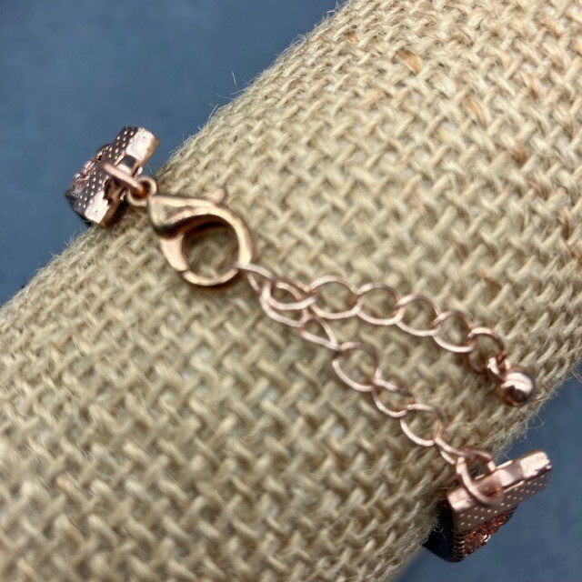 Glitter Wrap Bracelet Rose Gold Copper Lined Lobster Hook Chain Soft Girl BoHo