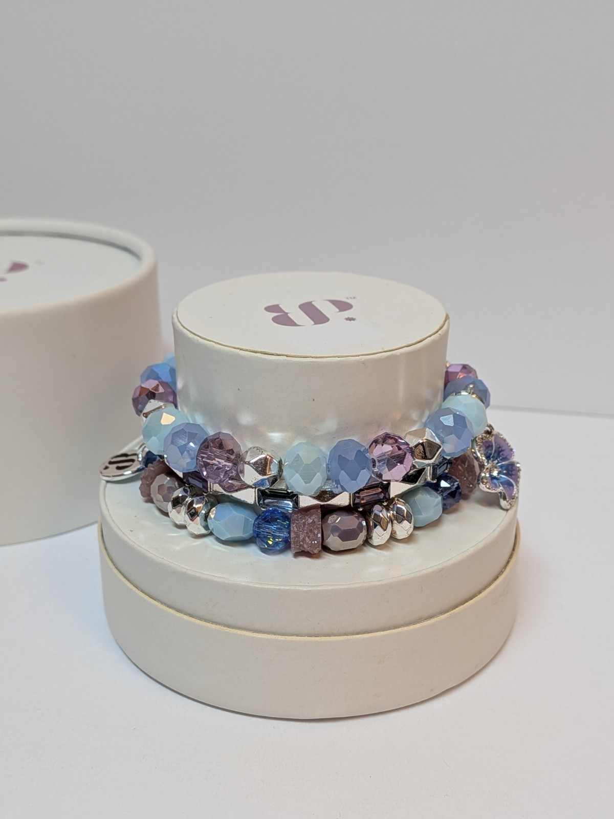 Bomb Party Stackable Bracelet Set Violets Are Blue Stack 2024 RBP6939 NIB New
