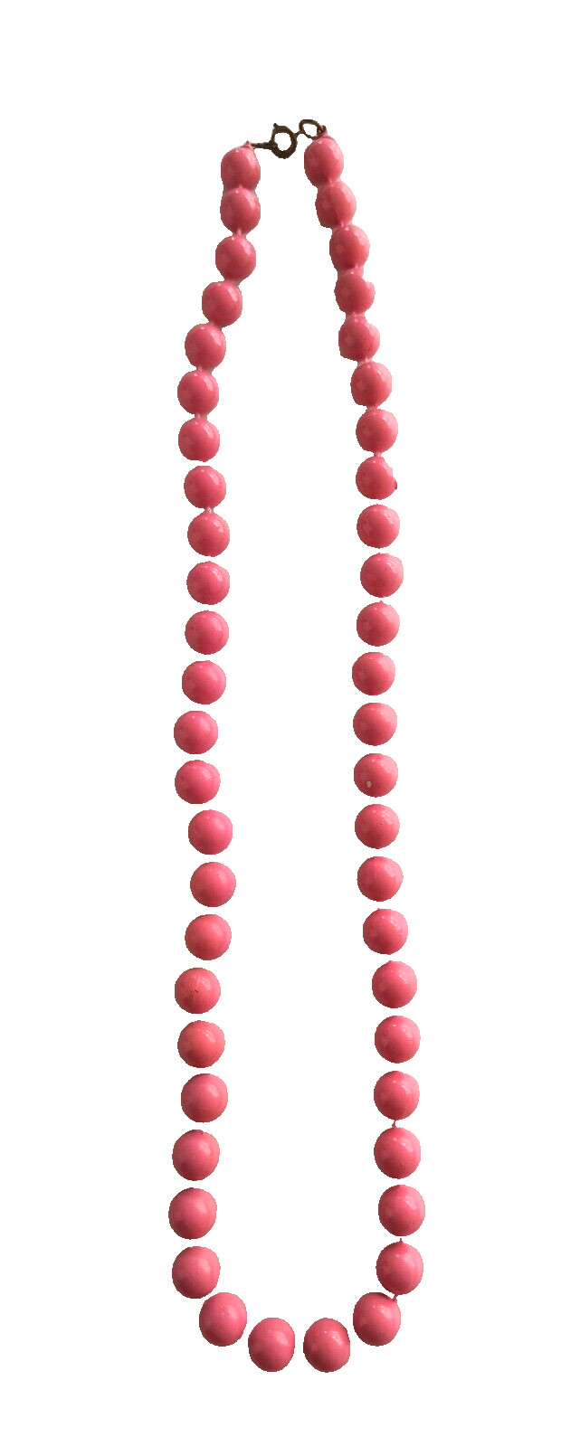 Vintage Women’s Necklace 10mm Dark Pink Acrylic Beads Appx 22 inches long