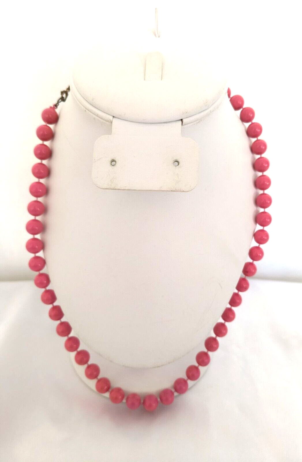 Vintage Women’s Necklace 10mm Dark Pink Acrylic Beads Appx 22 inches long