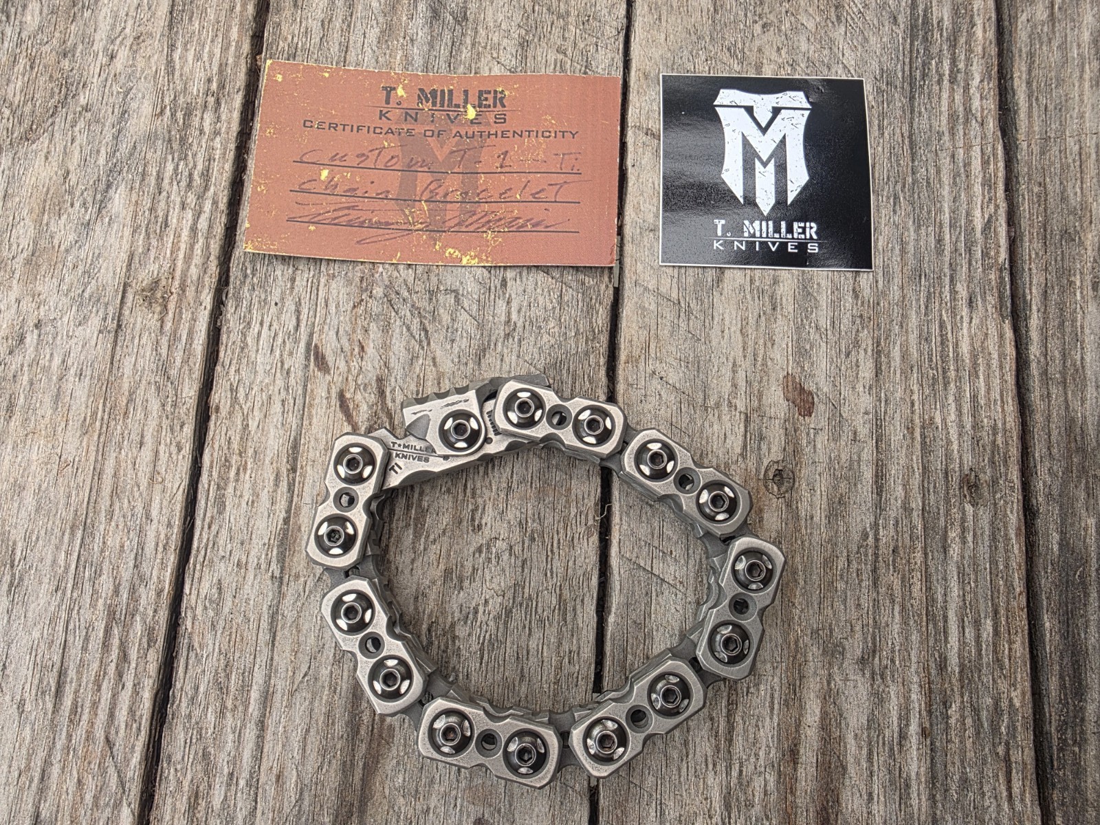 TMillerKnives Edc Titanium T1 Chain Bracelet G2U