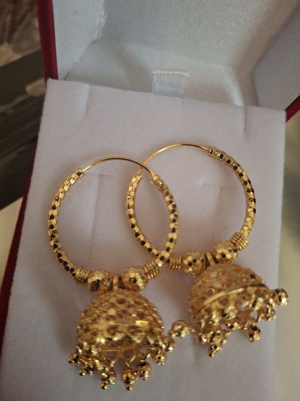 Gold Plated Asian Traditional Jumki Balli Medium Size 1.8inches Daily use produc
