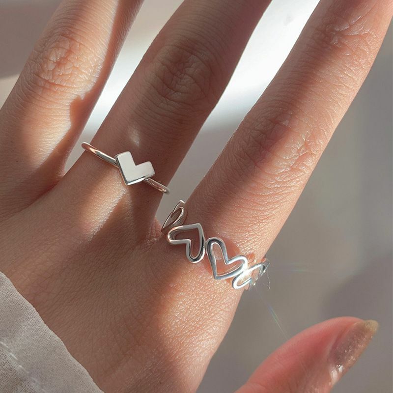 Hollow Love Couple Rings Open Index Finger Fashion Jewelry Ring Trend