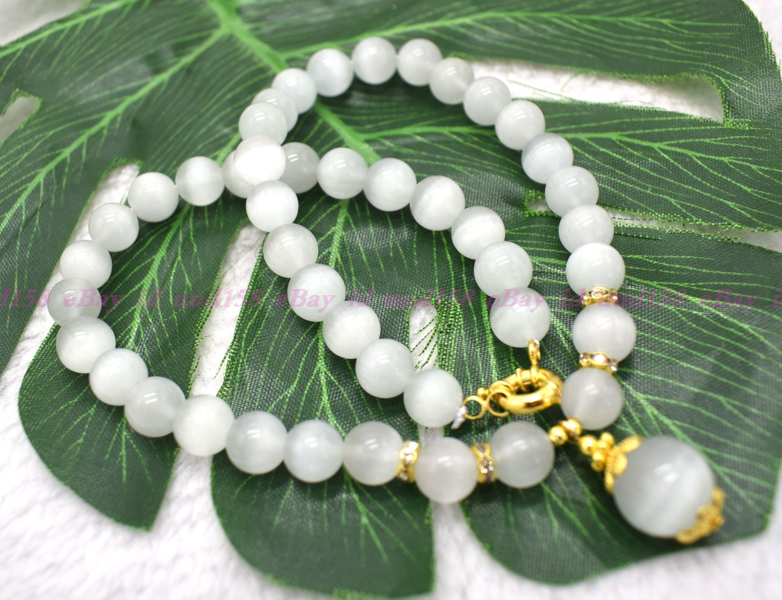 Wholesale 8mm Natural White Opal Round Gemstone Beads Necklace 16-28″ AA