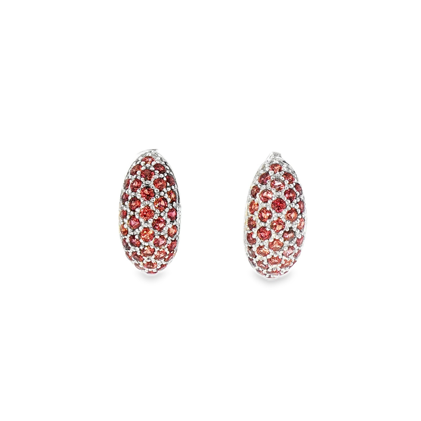 925 Sterling silver Earing Round 1.80MM Orange Sapphire Gemstone Jewelry.