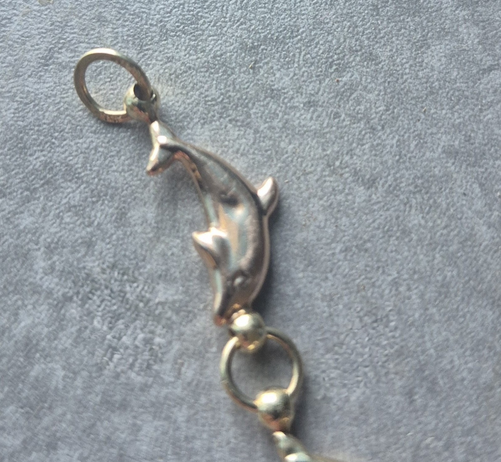 Vintage 10K Tri-Color Gold Dolphin Link Bracelet 7″ 4.10g Multi-Tone 417