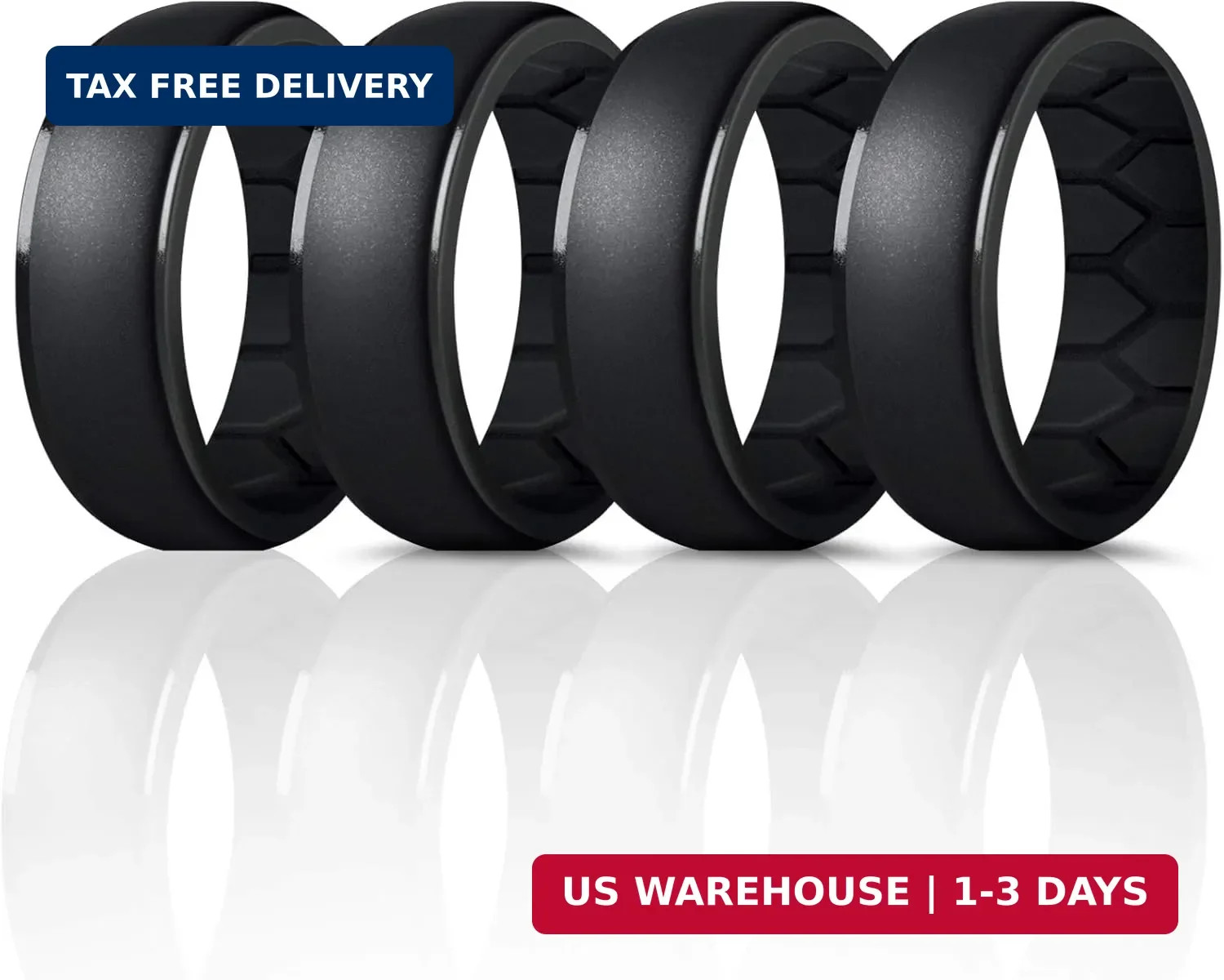 “Silicone Ring Men 4 pcs of Breathable Mens Silicone Rubber Wedding Rings Bands