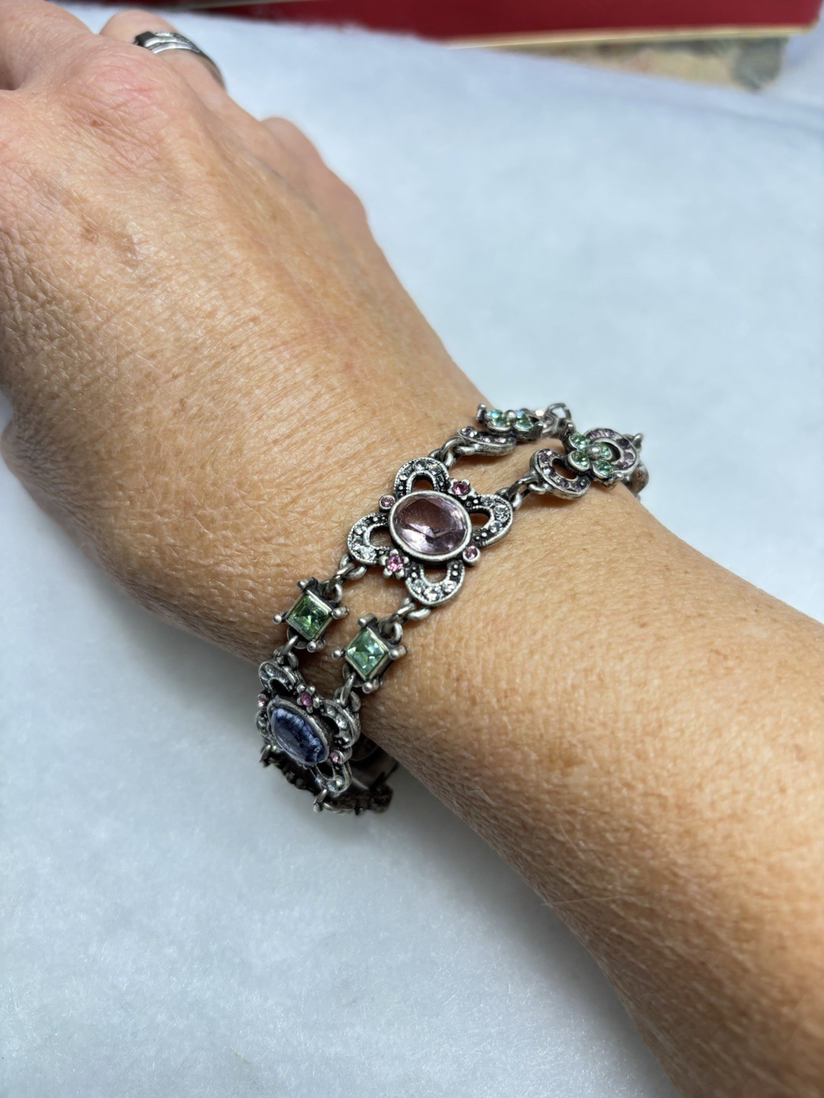 SWEET ROMANCE Oval Panel Pastel Bracelet ~ 7.25″