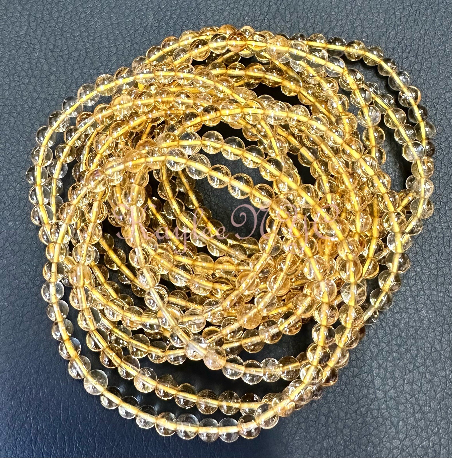 Wholesale Lot 6 Pcs Natural Citrine 5mm 7.5” Crystal Stretch Bracelet