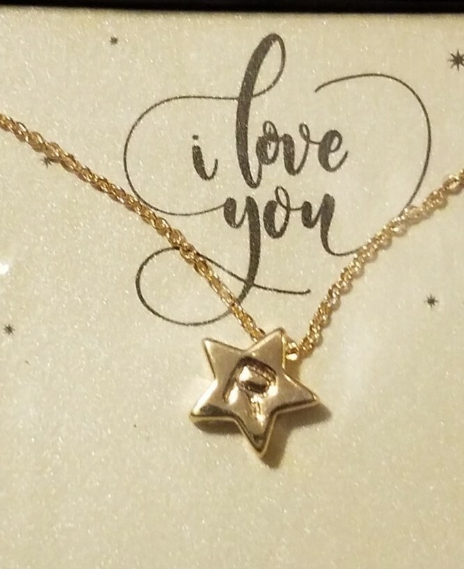 NEW M MOOHAM Tiny Star Initial Necklace 14K Gold Filled Letter R