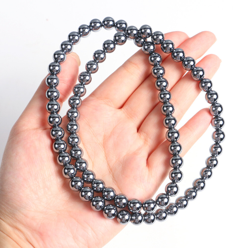 1x 8mm Natural Terahertz 108 Round Beads Bracelet Necklace Gemstone Healing Gift