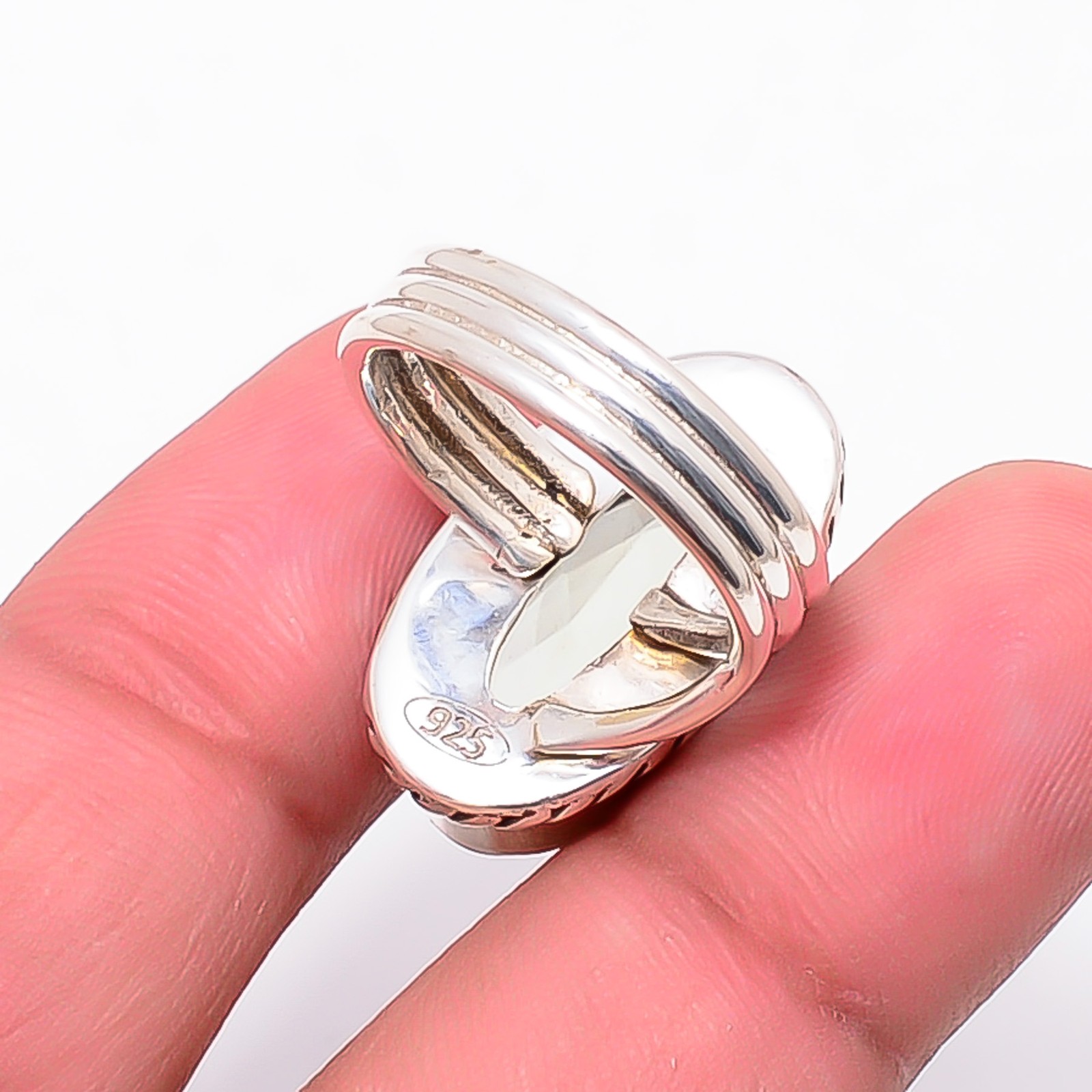 Green Amethyst Gemstone 925 Sterling Silver Ring S.7 R125216