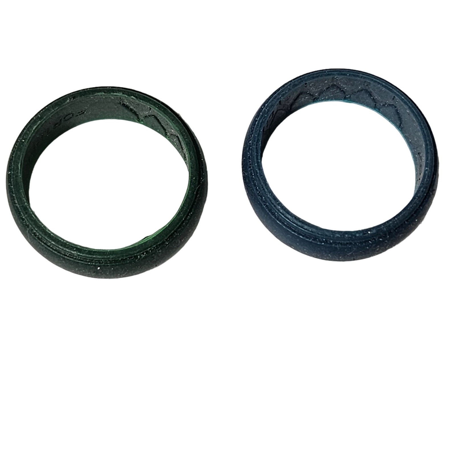 Green Blue Silicone Rings Size 13.75 Lightweight Durable Work Wear Wedding Band