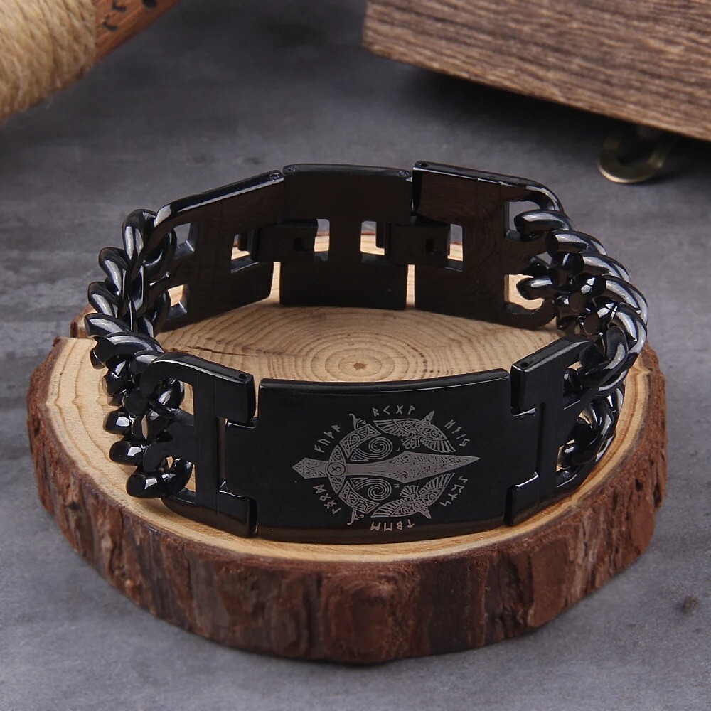 Stainless Steel Shiny Bar ID Bracelet Double Link Chain Men’s Women Bangle Party
