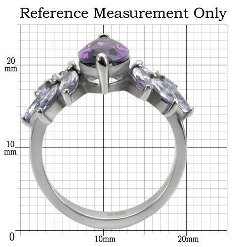 TK085 – High polished (no plating) Stainless Steel Ring with AAA Grade CZ in