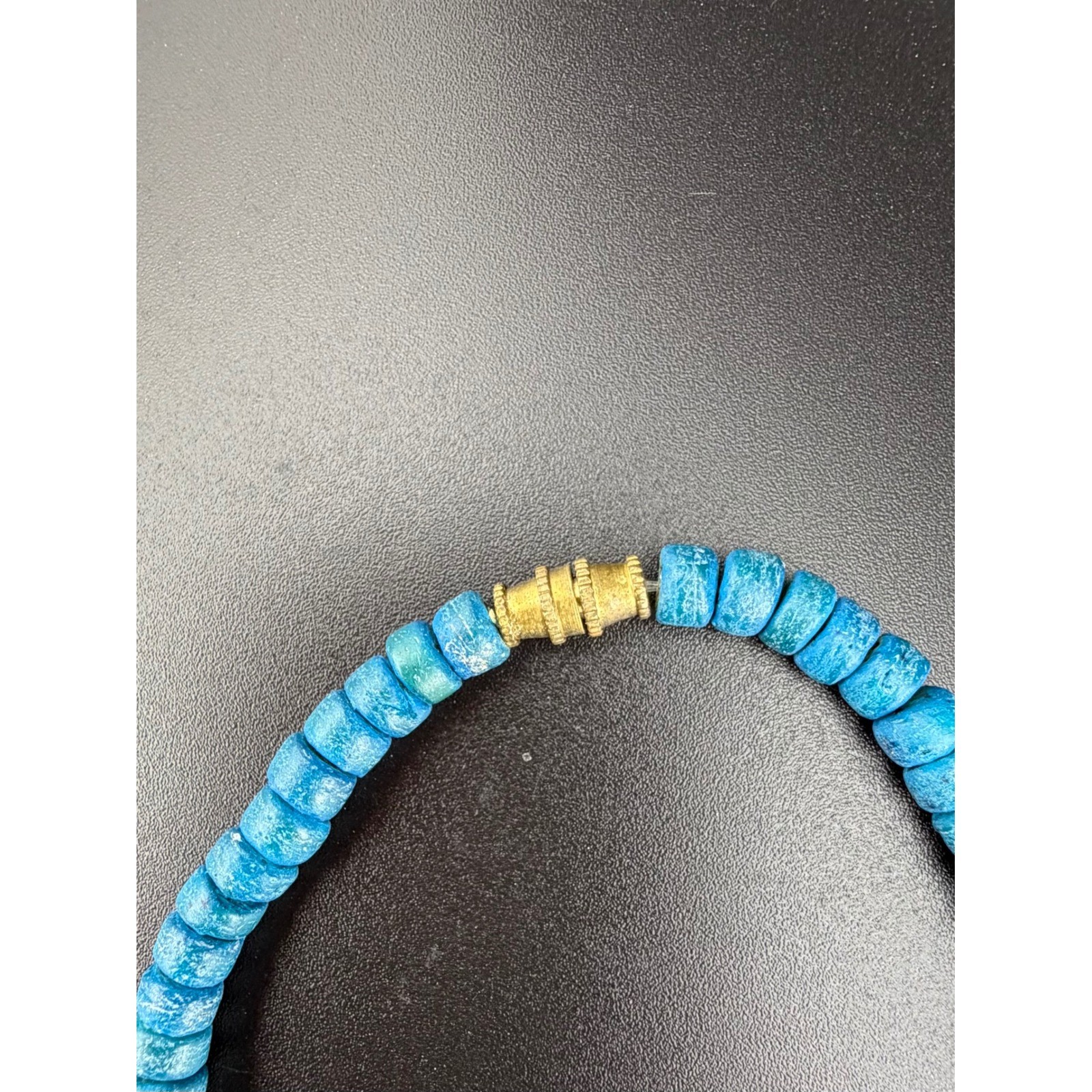 Parrot Bird Wood Bead Necklace Blue Tropical Hand Painted Boho Statement