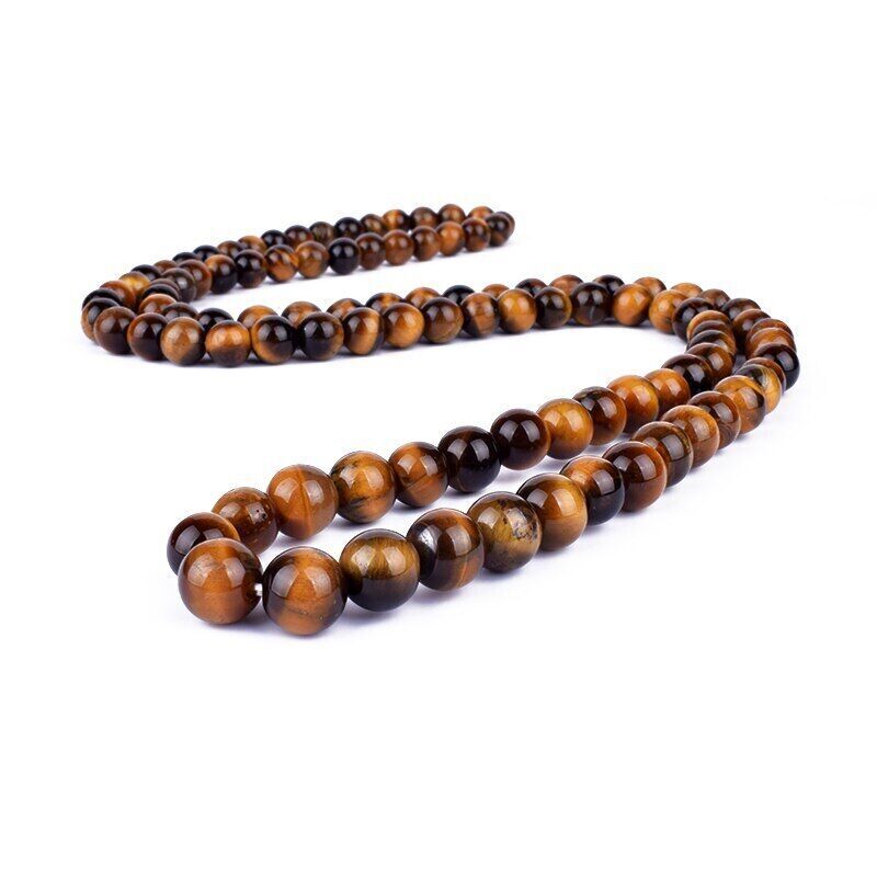 6/8/10/12mm Tiger Eye Stone Necklace Men Meditation Yoga Natural Stone Necklace
