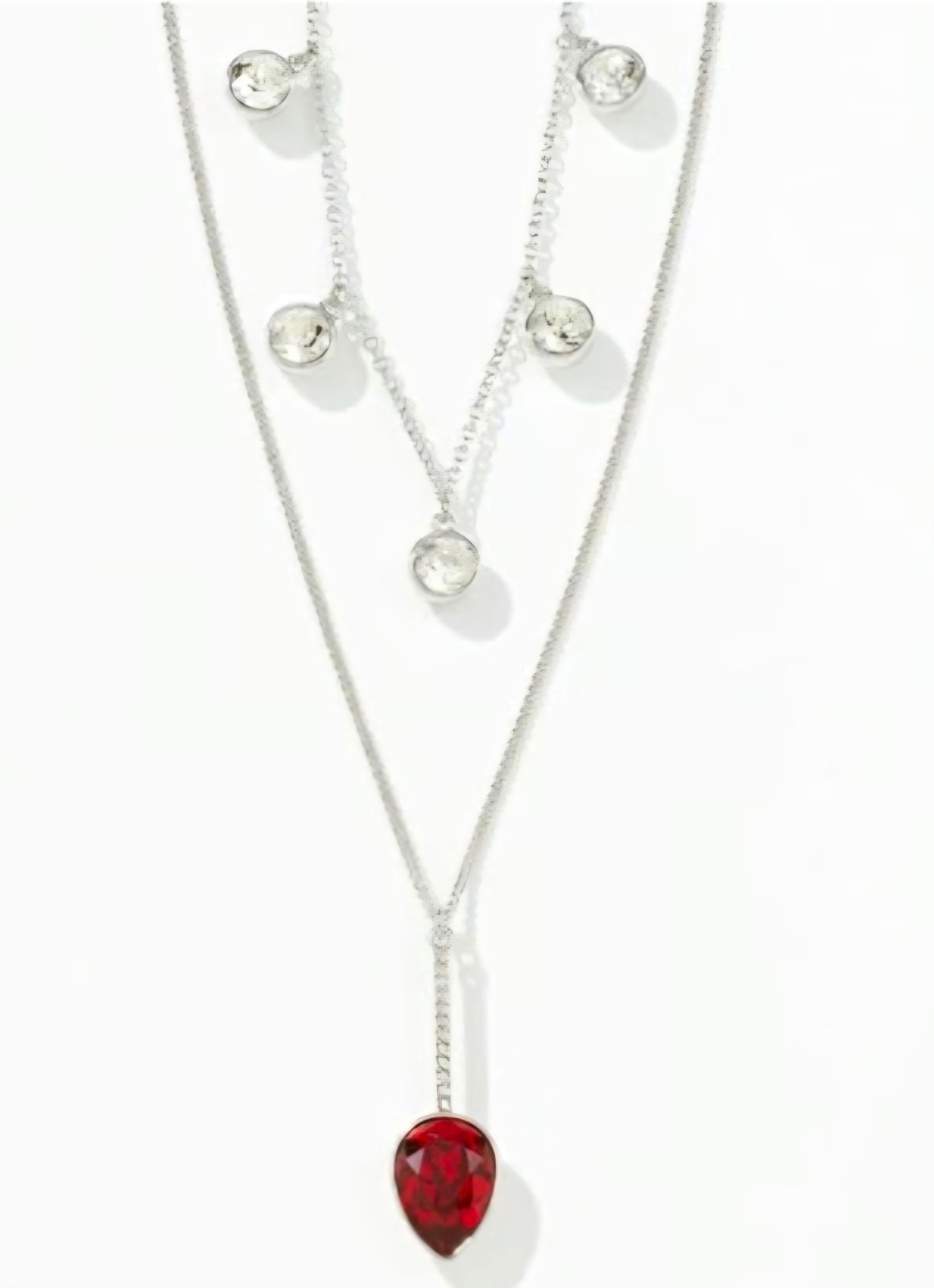 Touchstone Crystal Swarovski “It Takes Two” Scarlet & White Crystals Necklace