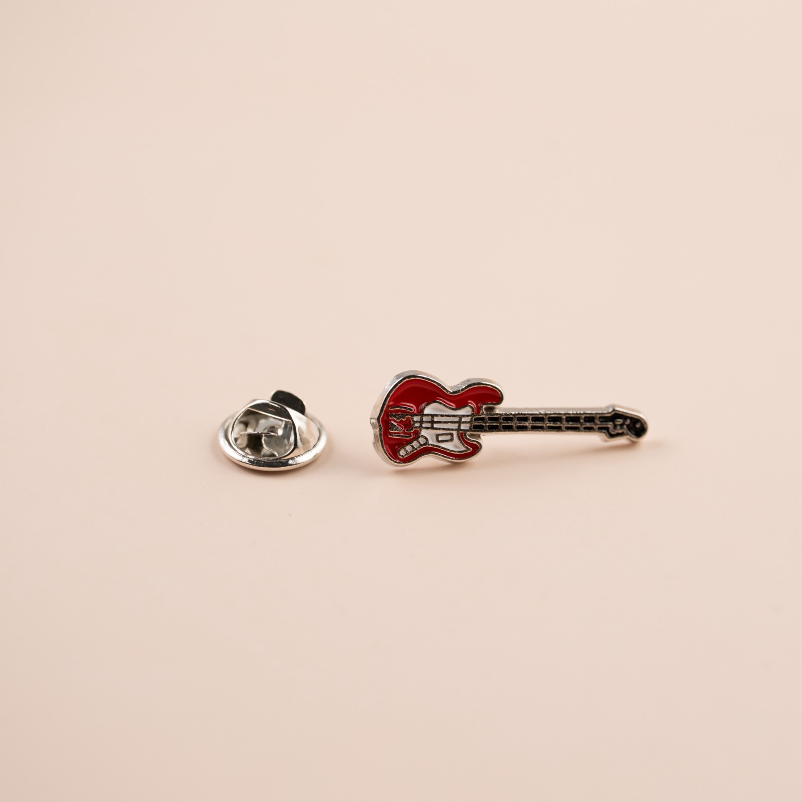 Cute Tiny Red & Black Electric Guitar Band Music Pin Brooch Cute Kitten Badge