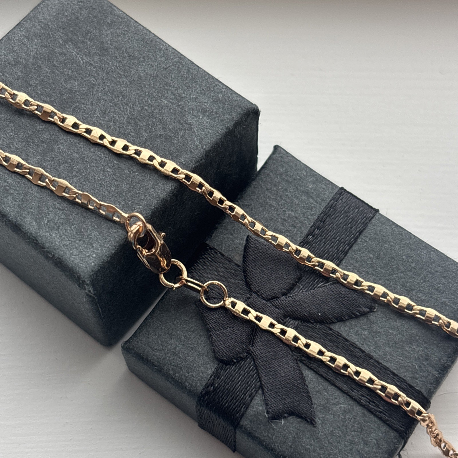 Thin Mariner Link Classic Chain Necklace | Rose Gold Plated 18” | NEW Timeless