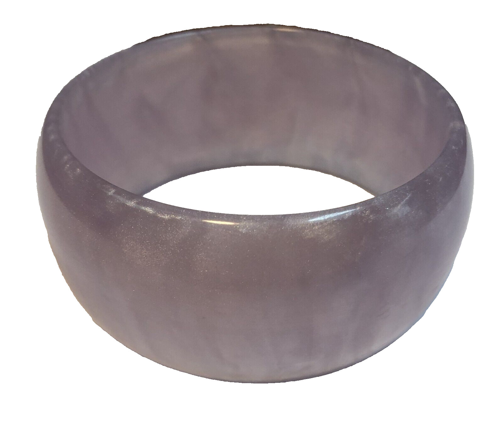 Lightweight Chunky 1 1/2″ Wide Pale Purple Hard Plastic Bangle Bracelet