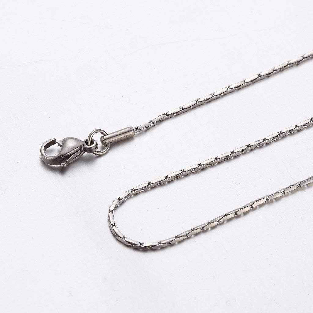 0.8 mm 16″-40″ Silver Stainless Steel Fancy Necklace Chain Sb67 USA Seller