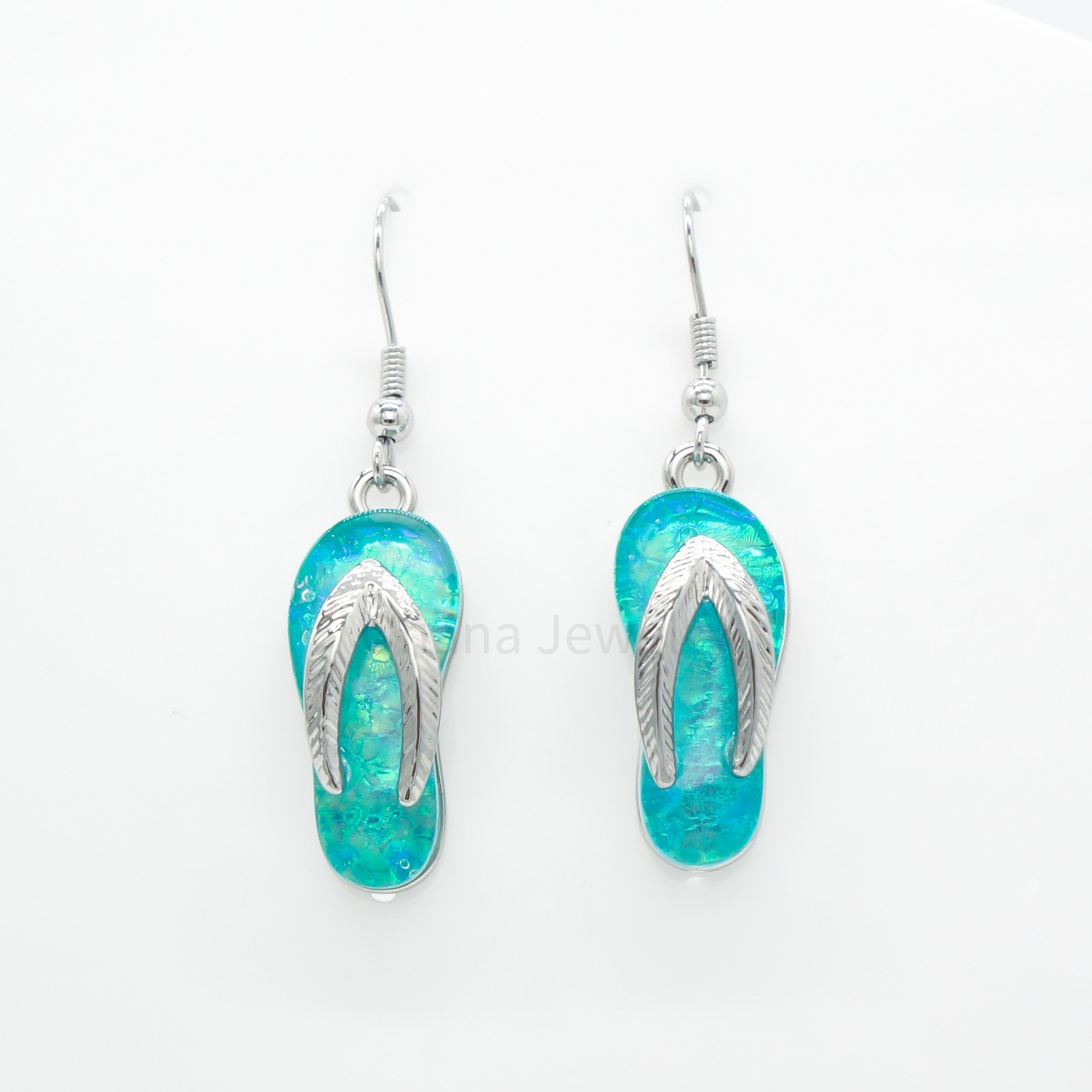 Resin Metal Alloy Hawaiian Fashion Dangle Hook Earrings – Flip-Flop Slipper