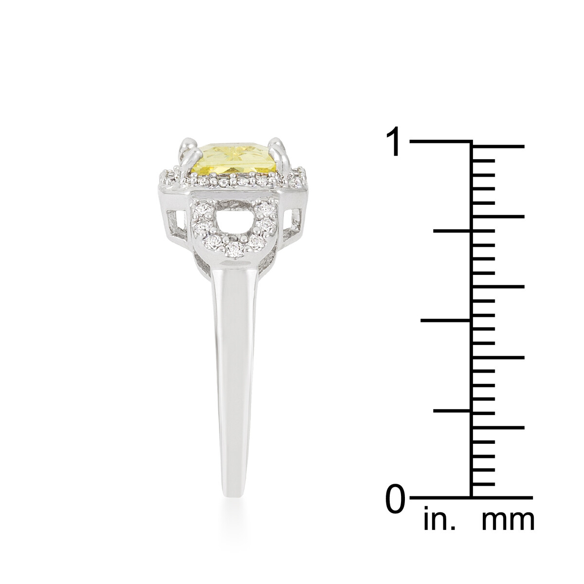 Radiant Cut Canary Yellow Halo Ring