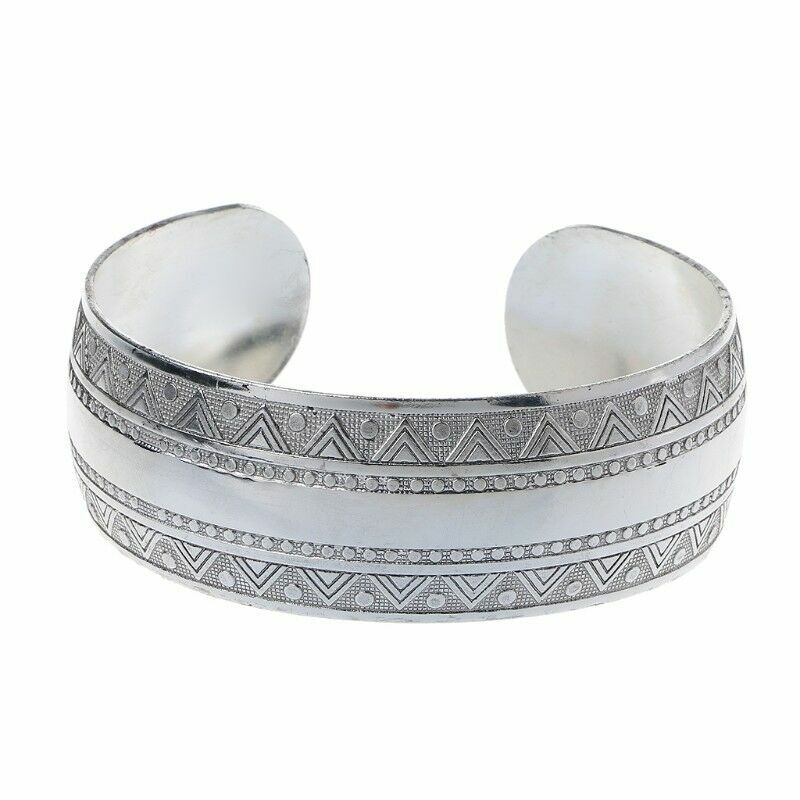 925 Sterling Silver Vintage Style Tibetan Tibet Bracelet Bangle One Size Fit All