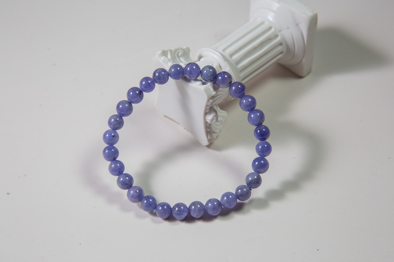 6.8mm Natural Blue Purple Tanzanite Beaded Bracelet | 坦桑石手串