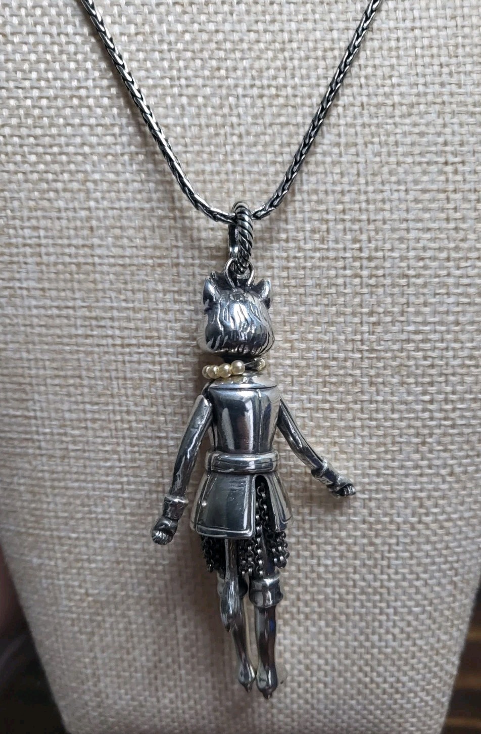 Retired Brighton “Cat Princess” Articulated Pendant Necklace 22″