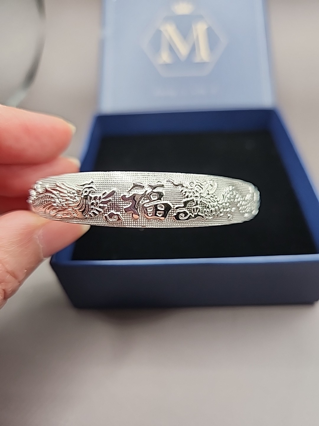 925 Silver Plated Adjustable Bangle Bracelet Women Fashion Jewelry