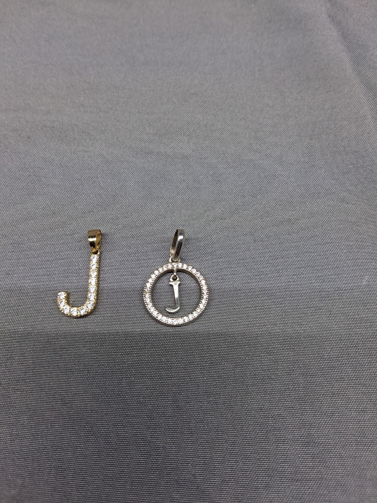 BSI 925 Sterling Silver Letter Iniital “J” W/Clear CZ’s Pendant Lot Of 2