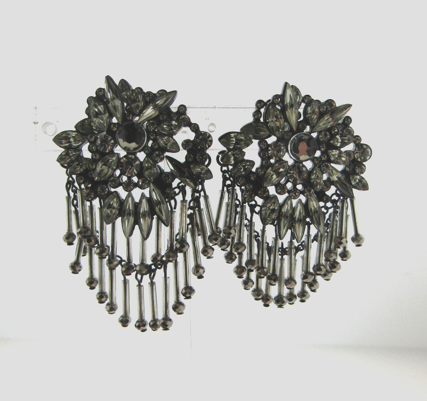 Rhinestone Dangle Chandelier Earrings 1.25*2.25 in