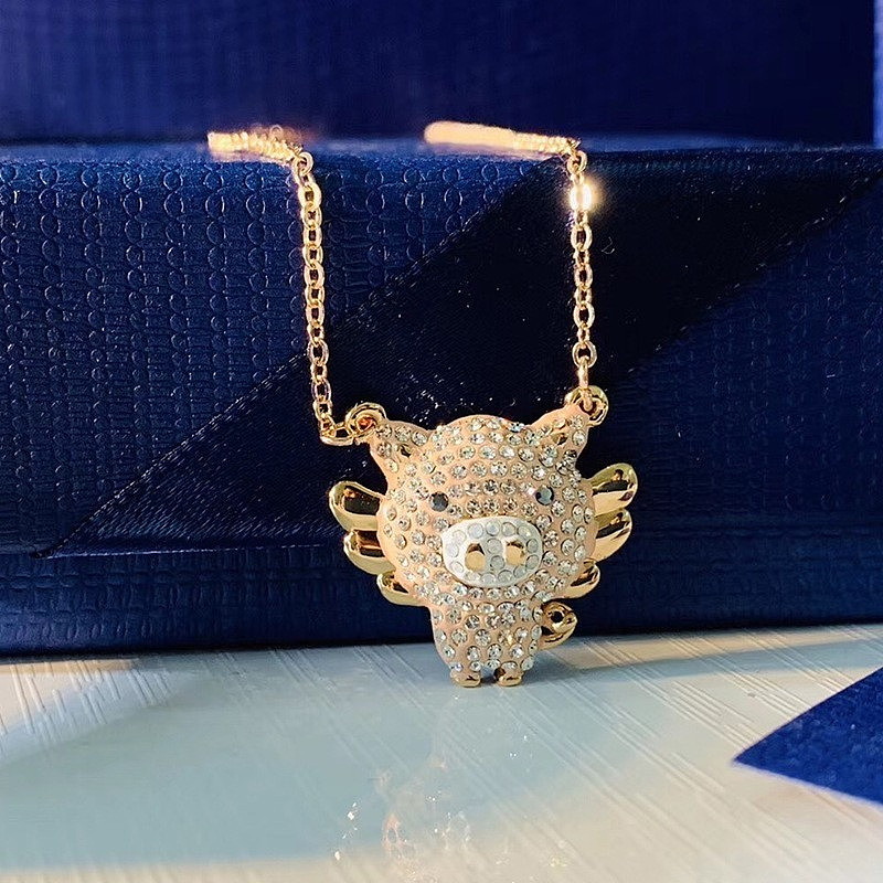 Swarovski Flying Pig Pendant Necklace, Fashionable and Casual