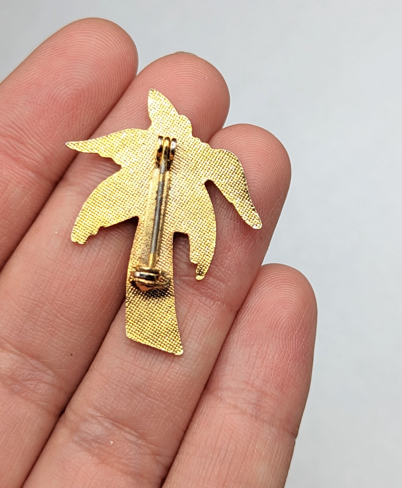 Palm Tree Rainbow Trunk Enamel Gold Tone Pride Chakra Pin Brooch