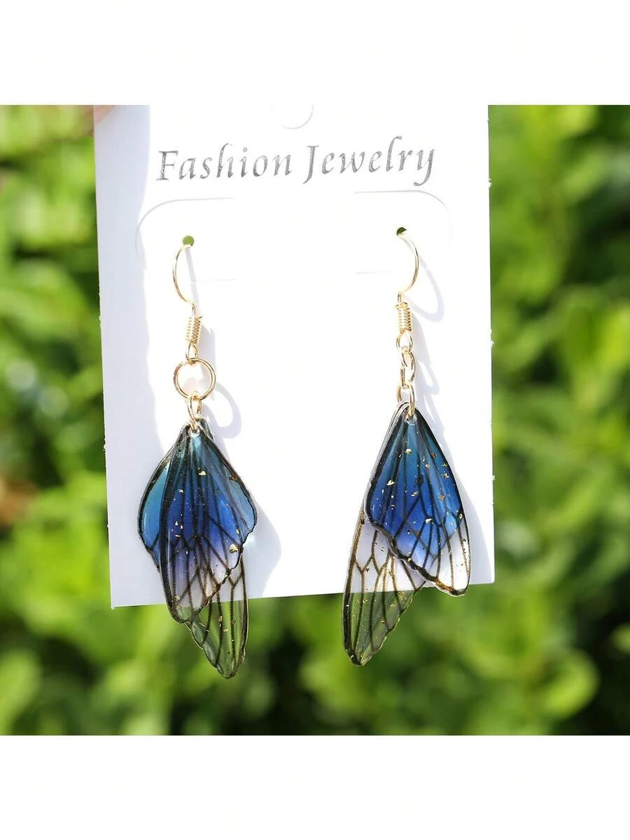 1 pair Butterfly Wing Earrings Retro Personalized Women Jewelry