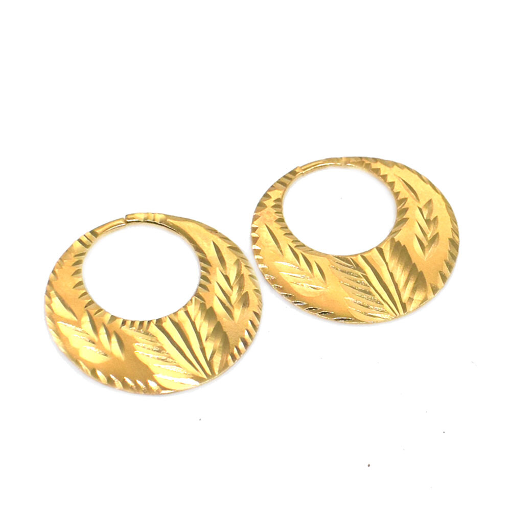 CLASSIC PUNJABI NATTIYAN 22 K GOLD PLATED EARRING FOR MEN BOYS 1 Pcs g895