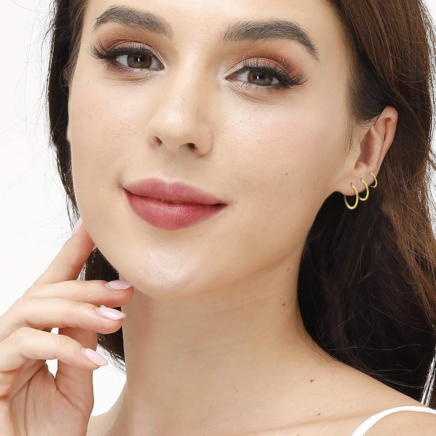 Lightweight & Durable Gold Plated Hoop Earrings – Perfect Gift Set of 3 Pairs