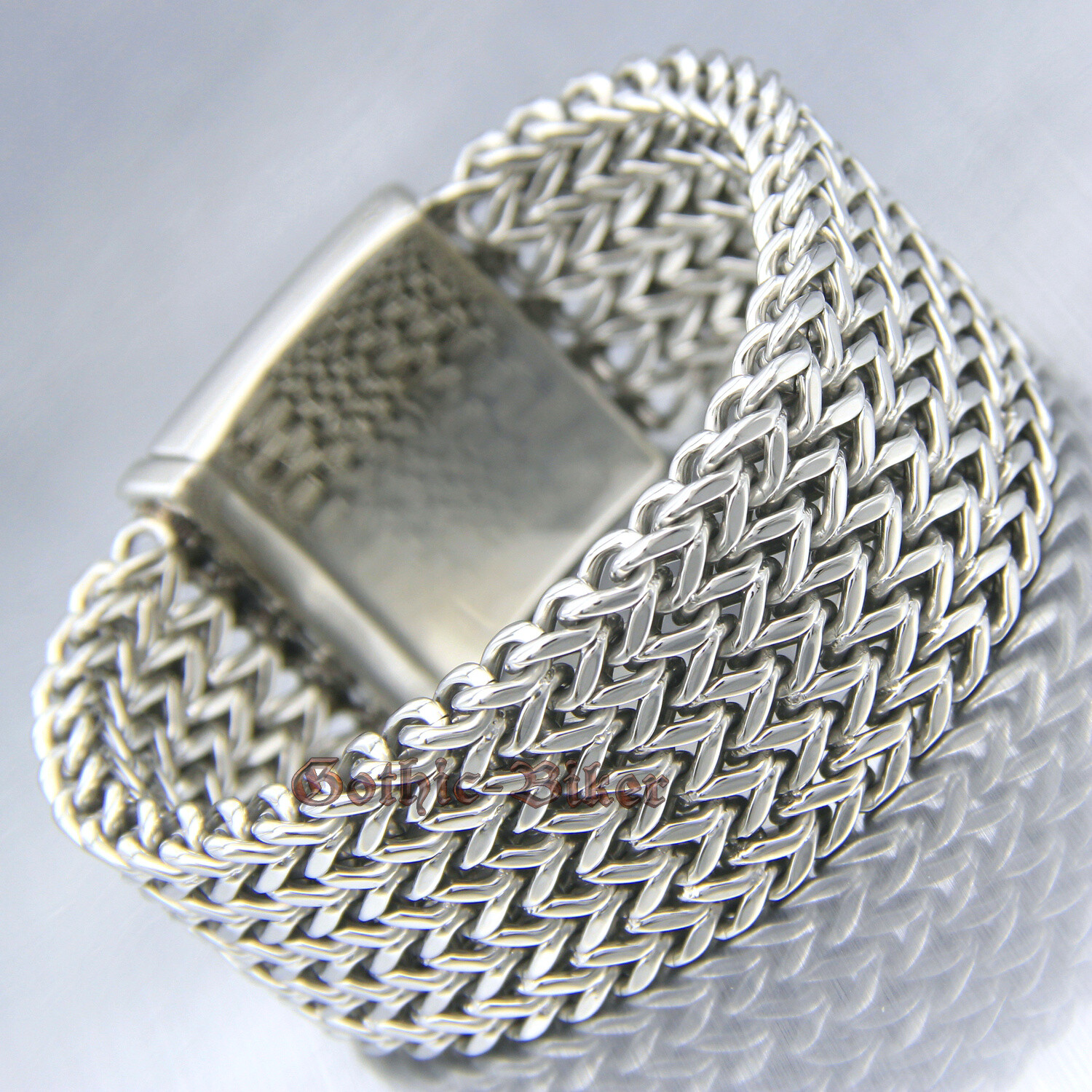 Heavy Chunky Stainless Steel Meshed Franco Chain Cuban Men’s Bracelet 30mm Wide