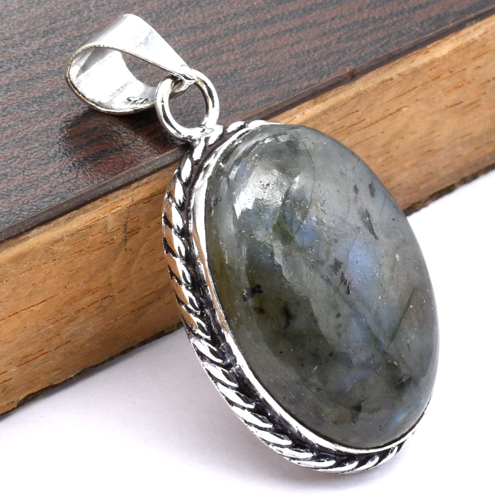 Labradorite Gemstone Ethnic Handmade Pendant Jewelry 0.8″ P 2023