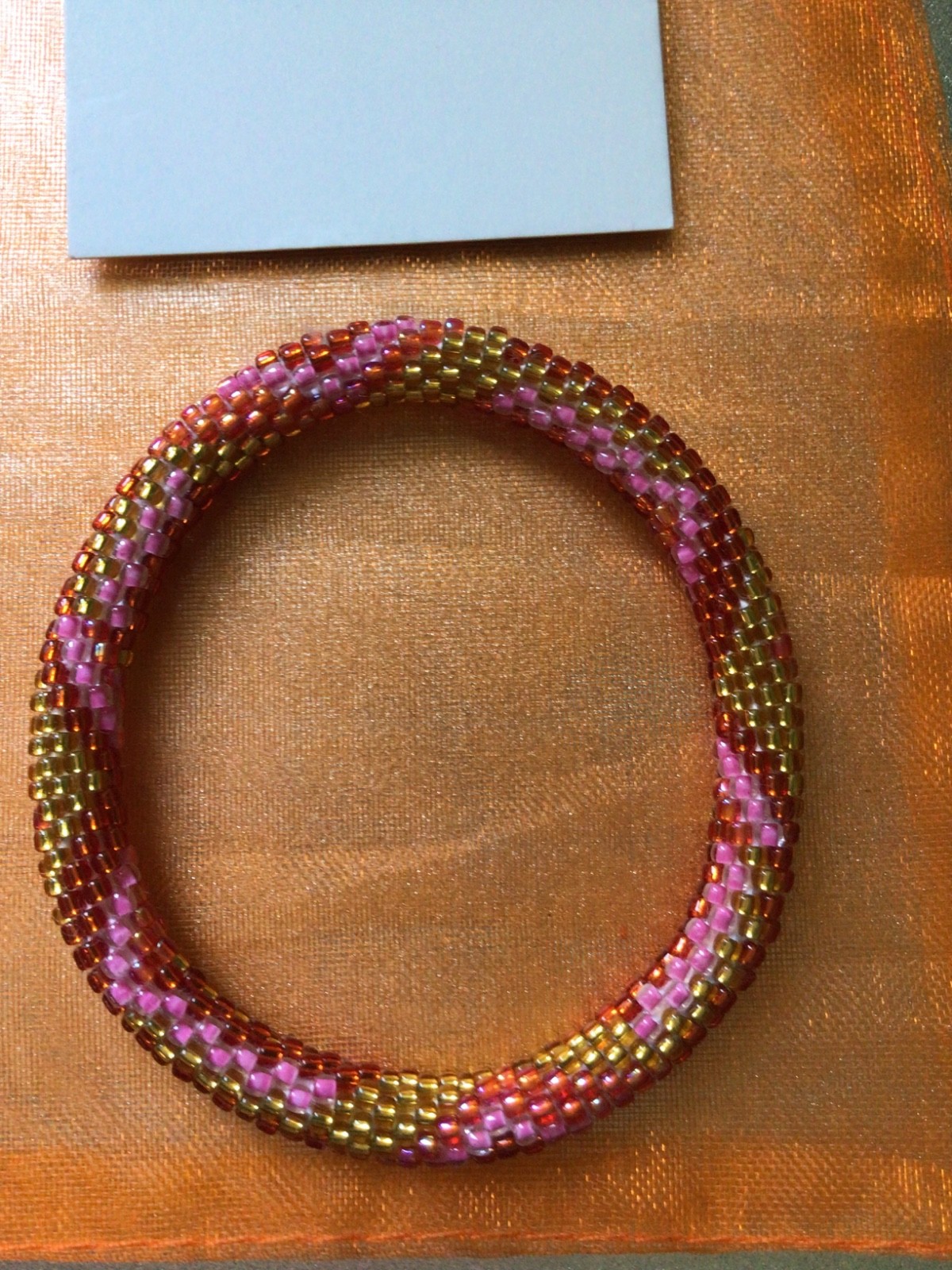 RED & GOLD 7″ ROLL ON SASHKA BRACELETS, 3 PCS