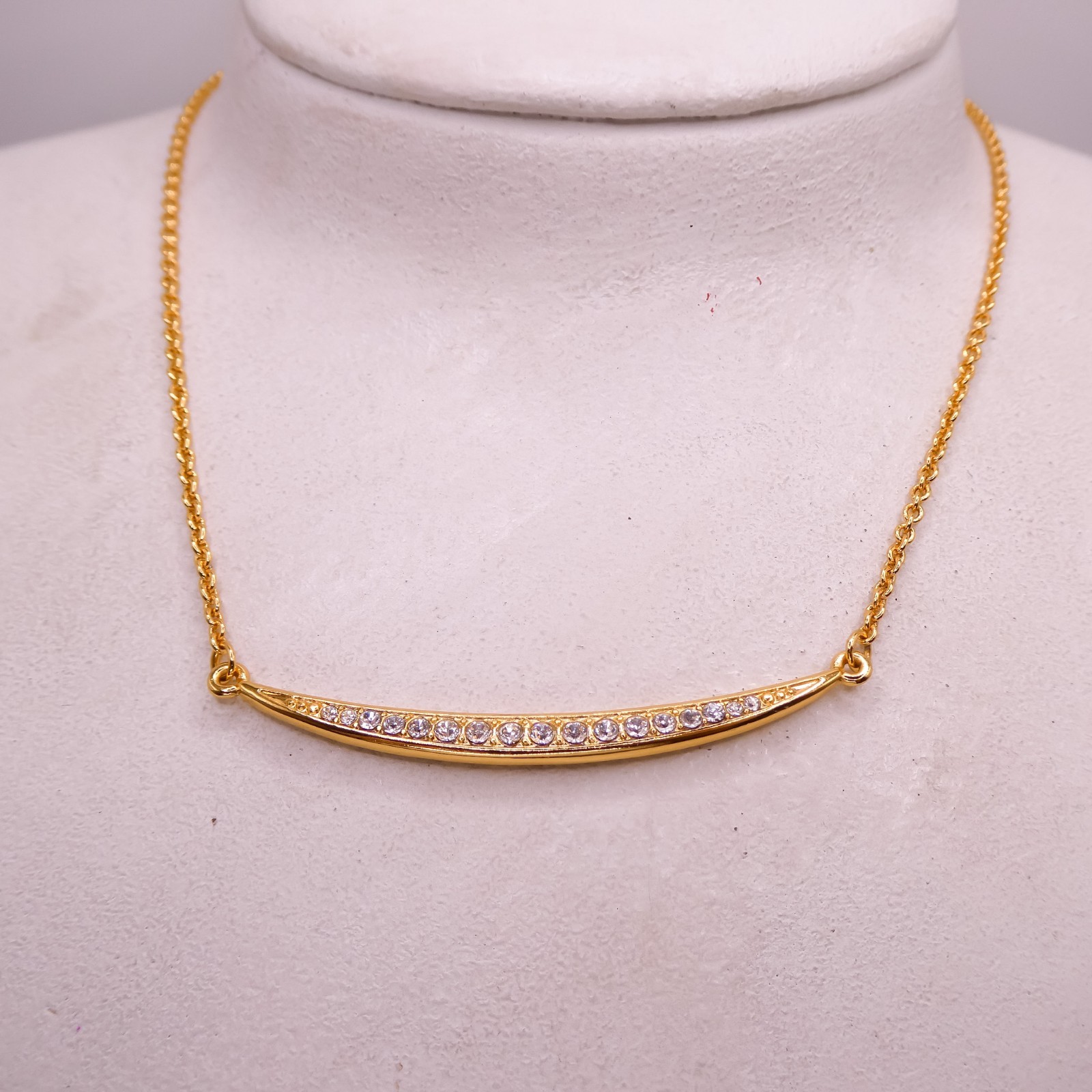 Brighton Contempo Ice Rhinestone Adjustable 19″ Bar Pendant Station Necklace