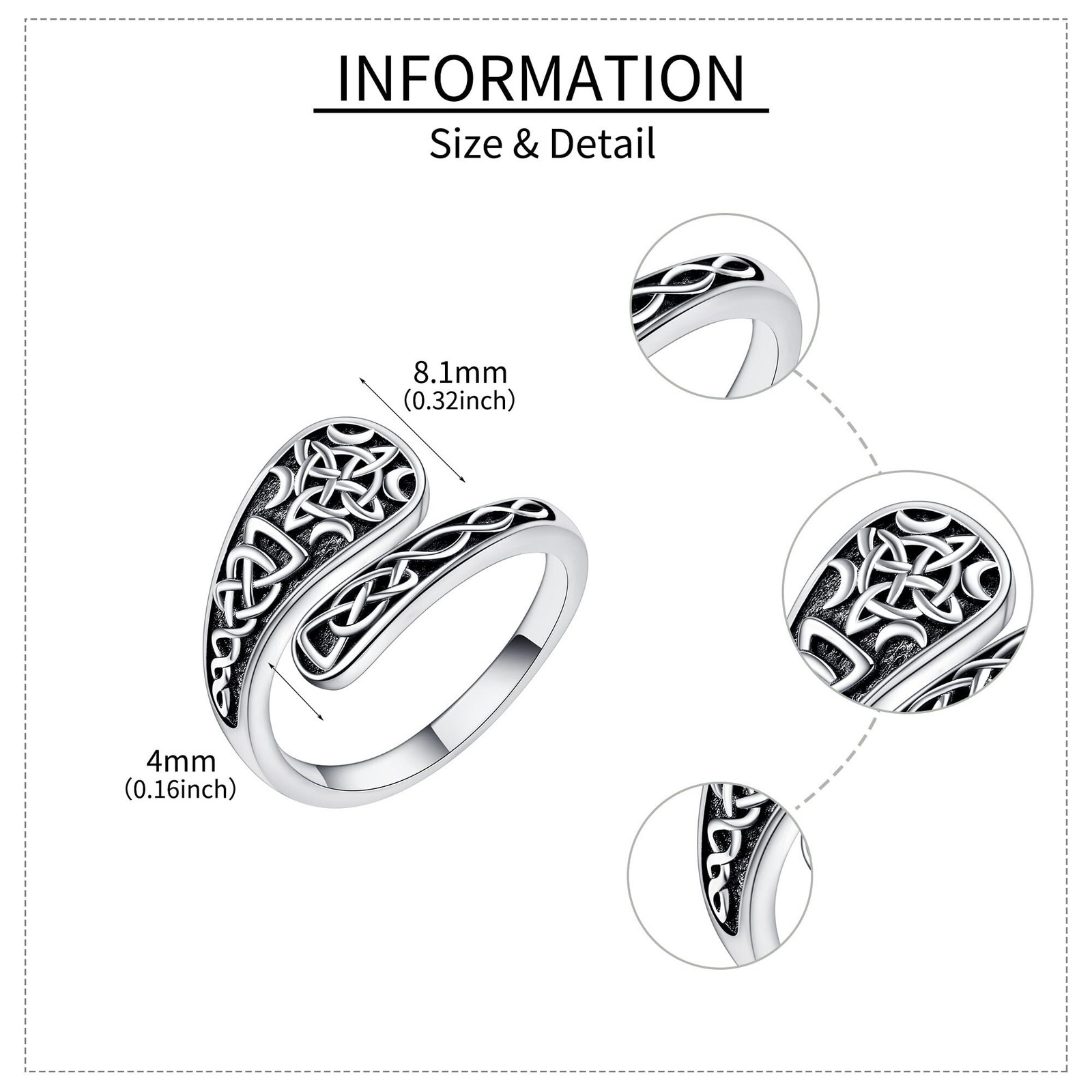Spoon Ring 925 Sterling Silver Turtle/Celtic Knot/Mountain/Bee/Dragonfly/Moth…