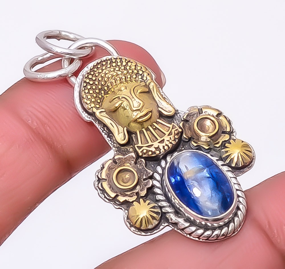 Kyanite 925 Sterling Silver Egyptian Prince Pendant 1.76″ P08254, Christmas Gift