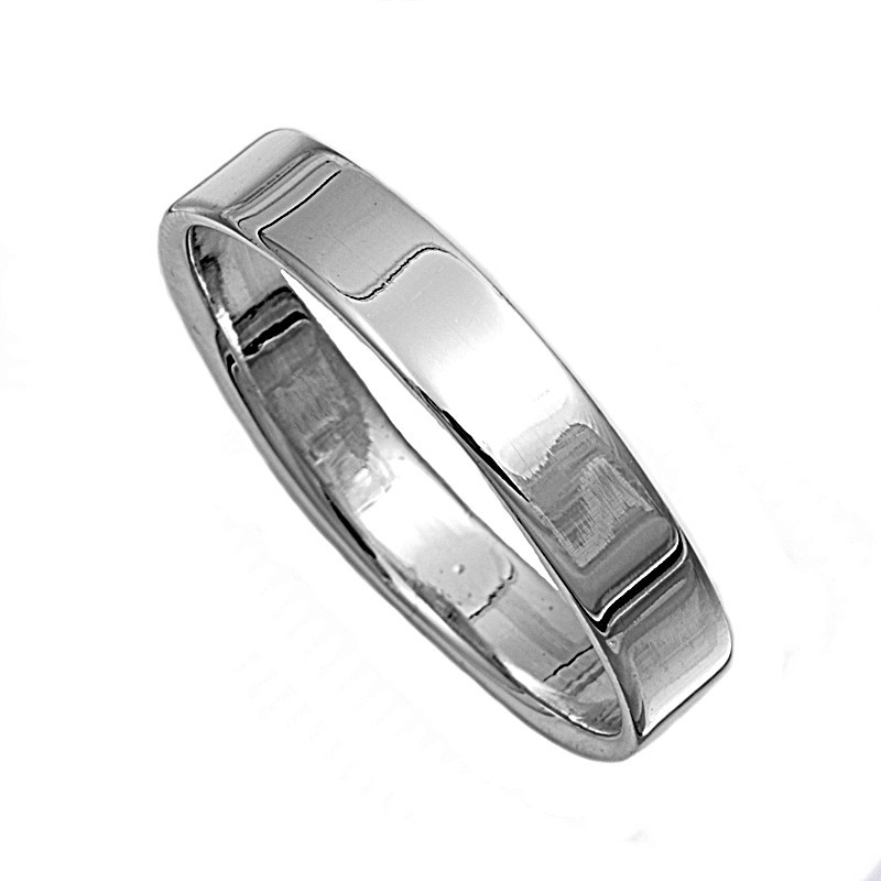 925 Sterling Silver Cigar Band Wedding Ring 4mm Thick Size 4 to 13 NEW