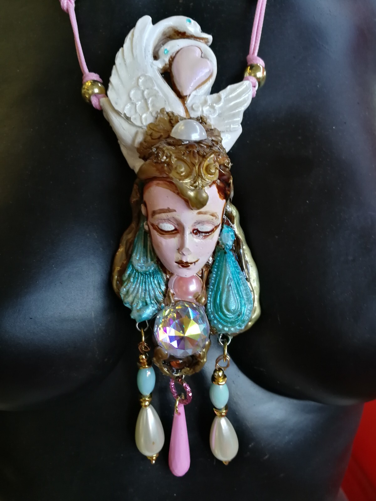Luxury Necklace Magic Pendant Jewelry Beauty Sleeping Art Deco Swan Belle Epoque