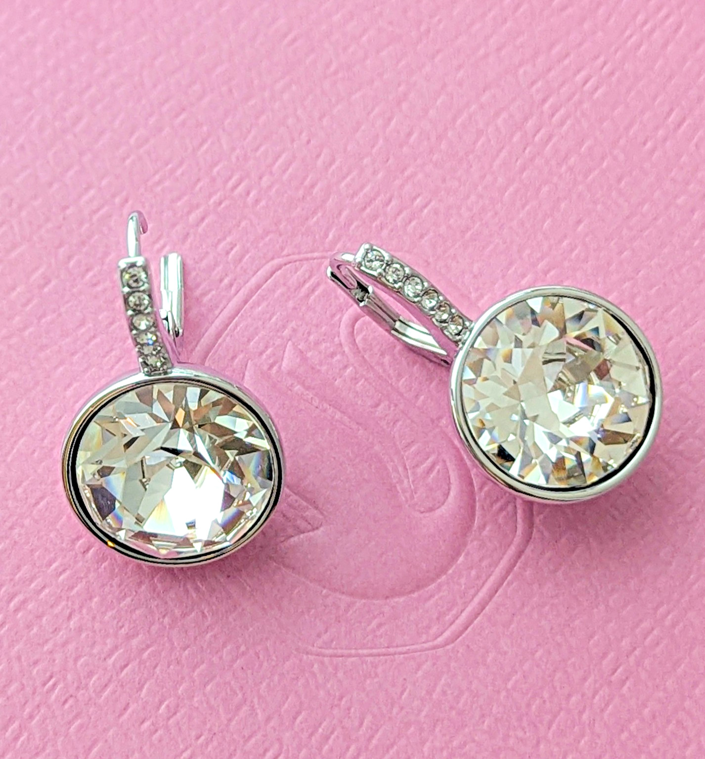New 100% Authentic SWAROVSKI Rhod White Crystals Millenia drop earrings 5731149