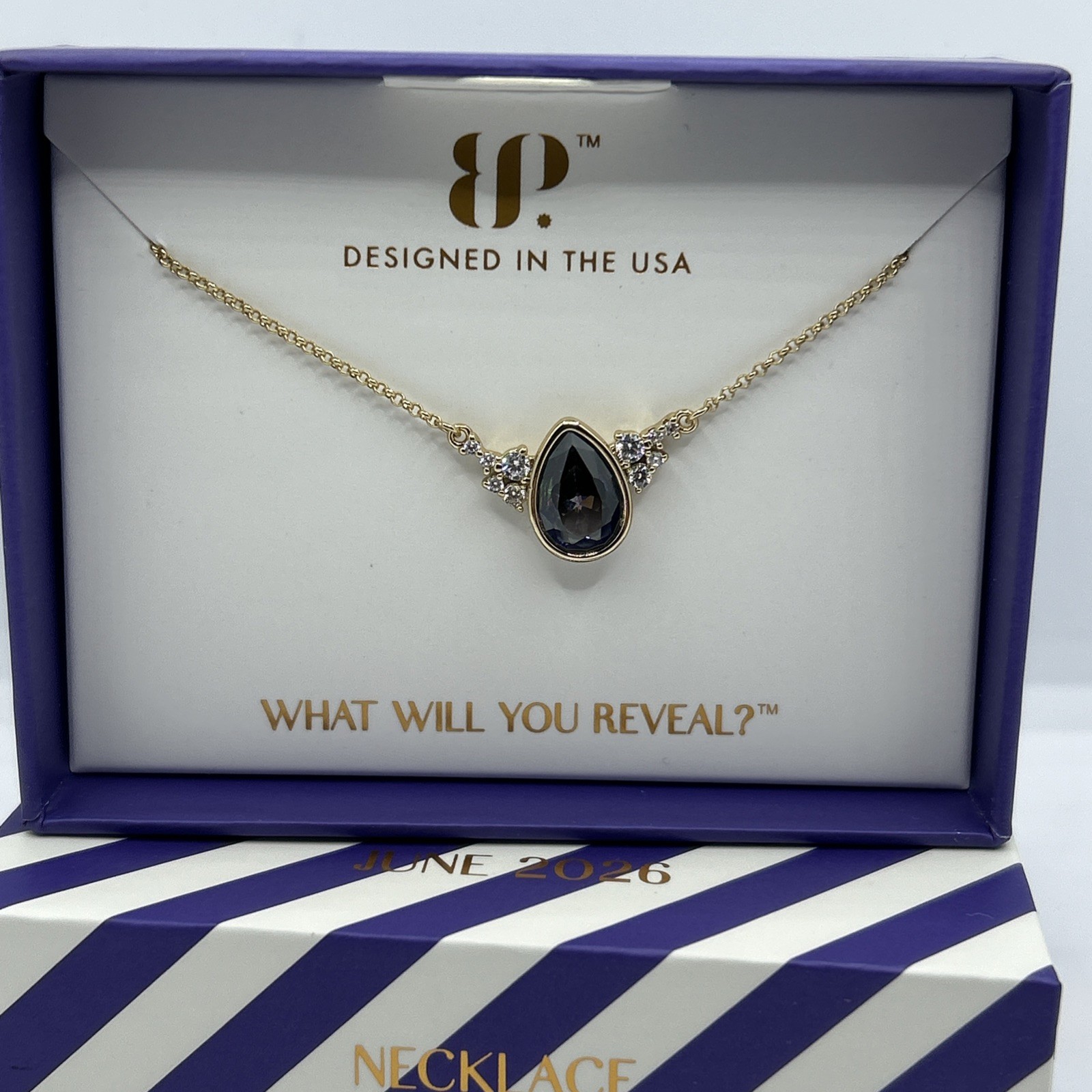 Bomb Party June “The Leena Necklace” Alexandrite/Gold Plating