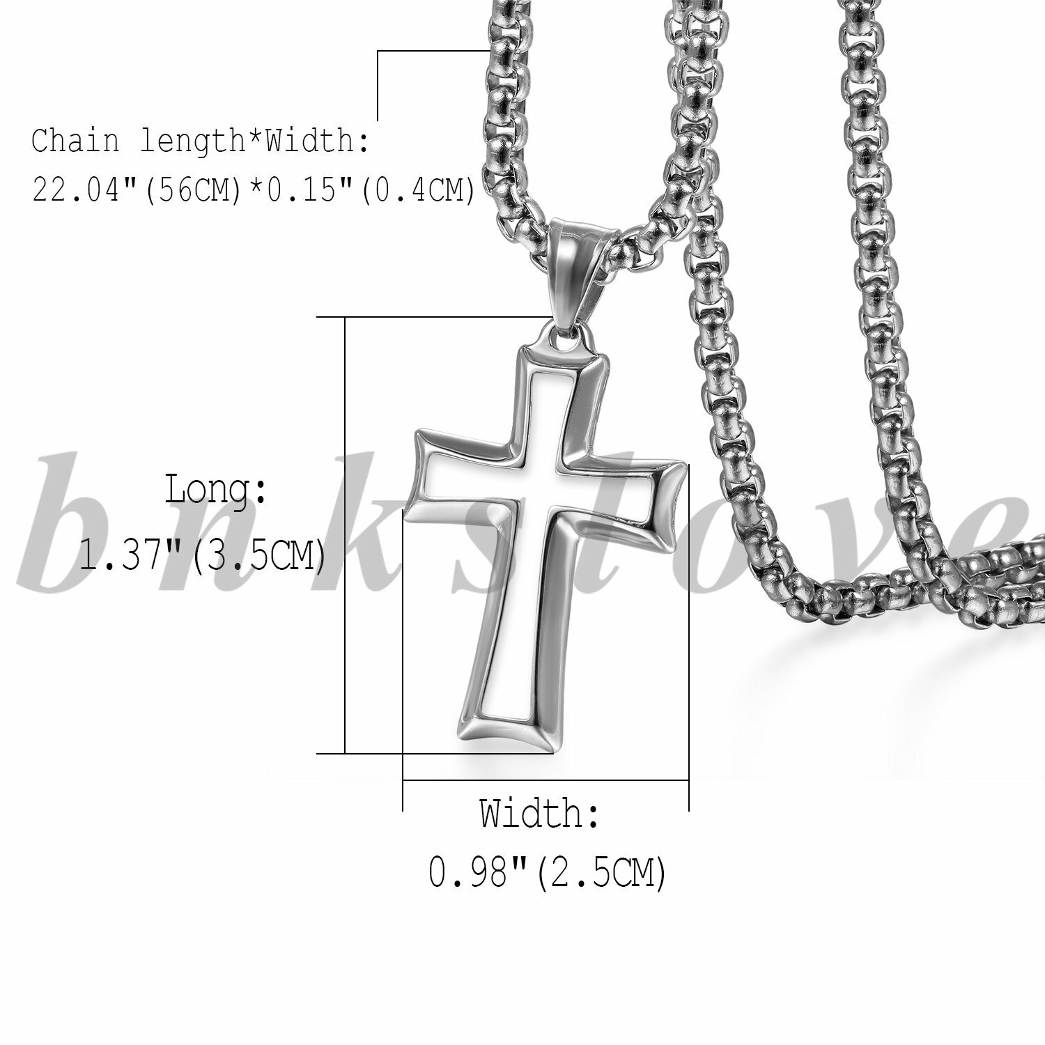 Mens Stainless Steel Two Tone Crucifix Cross Pendant Necklace Chain Jewelry Gift